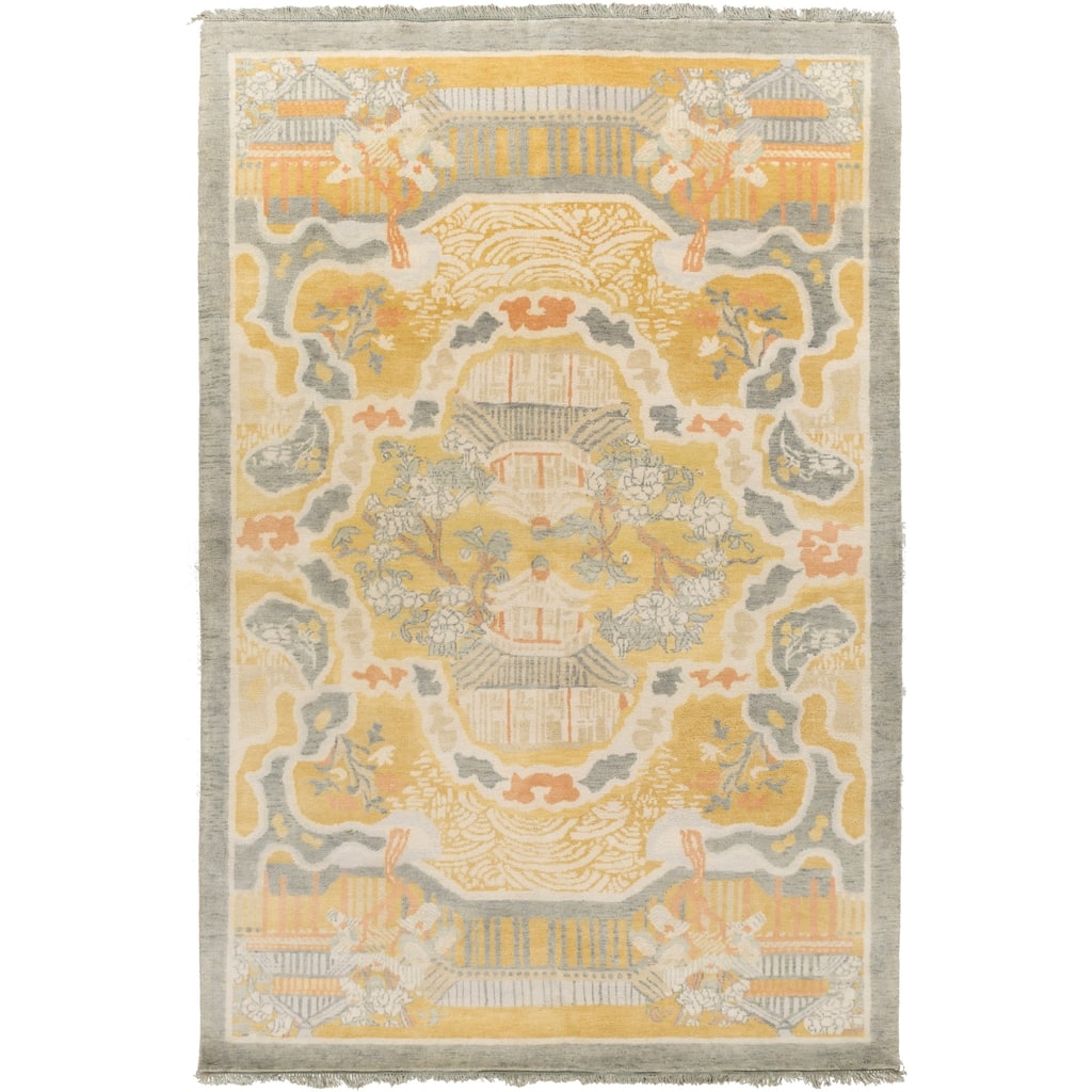 Hand-Knotted Arundel Print Reversible Wool Area Rug
