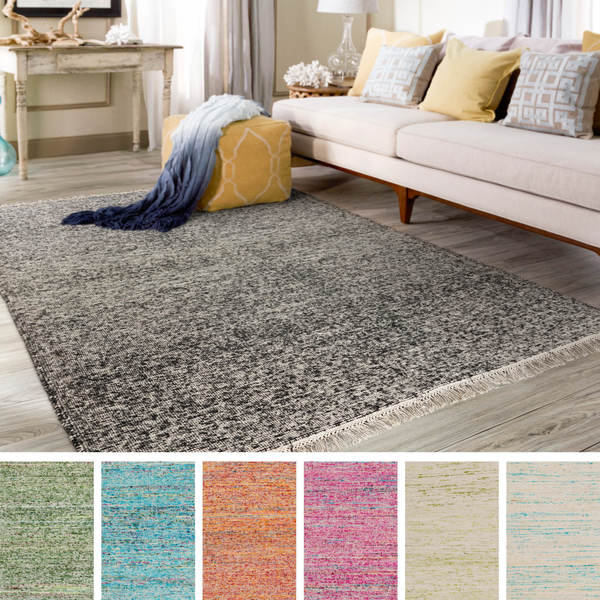 Hand-Woven Luther Solid Viscose Area Rug (9' x 12')