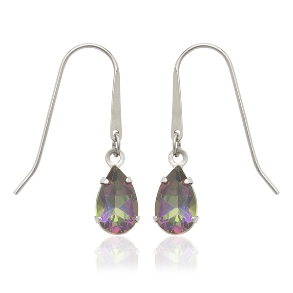 14k White Gold Pear Mystic Fire Topaz Drop Hook Earrings On 14k White Gold Pear Mystic Fire Topaz Drop Hook Earrings On Free Shipping Today 10522329