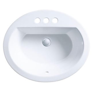 Kohler Bryant® Round Round Drop-In Bathroom Sink with 4" Centerset Faucet Holes White (K-2714-4-0)