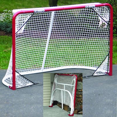 EZGOAL Folding Hockey Goal with 4-Corner Target Net