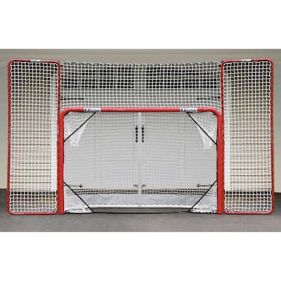 EZGoal Hockey Folding Pro Goal with Backstop and Targets, 2-Inch, Red/White
