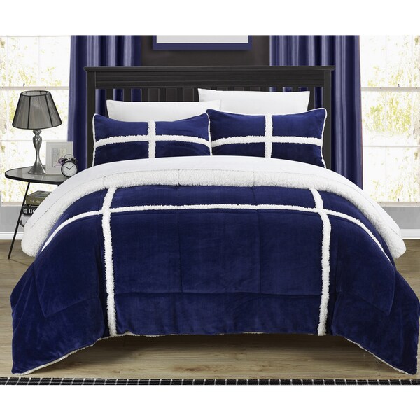 Chic Home Chiron Mink Sherpa Lined 7-piece Bed in Bag Set
