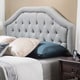 preview thumbnail 2 of 7, Angelica Adjustable King/California King Tufted Headboard by Christopher Knight Home Light Grey - California King