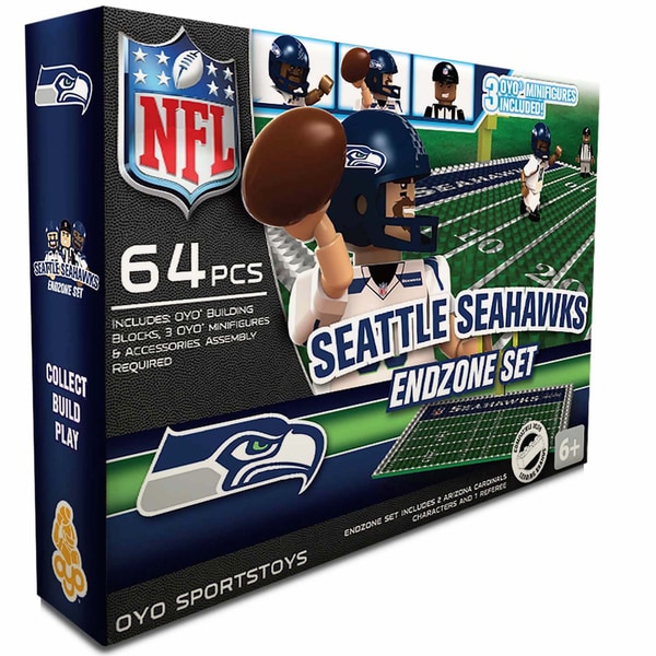 Oyo NFL Seattle Seahawks 64-Piece End Zone Building Set
