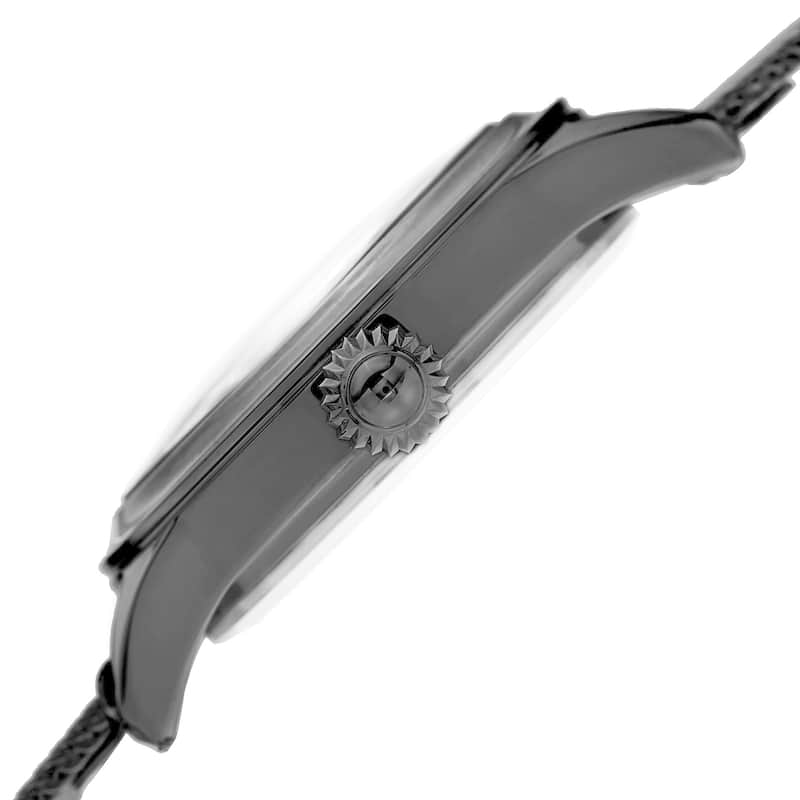 Akribos XXIV Women's Quartz Diamond Stainless Steel Black Bracelet Watch