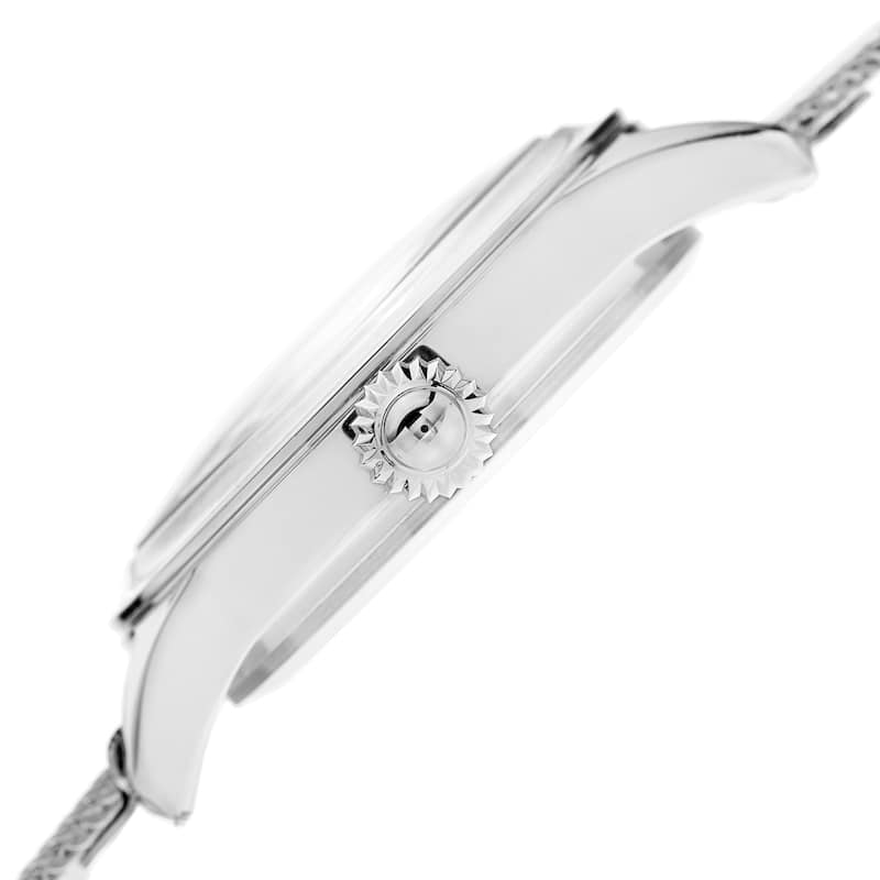Akribos XXIV Women's Quartz Diamond Stainless Steel Silver-Tone Bracelet Watch - silver