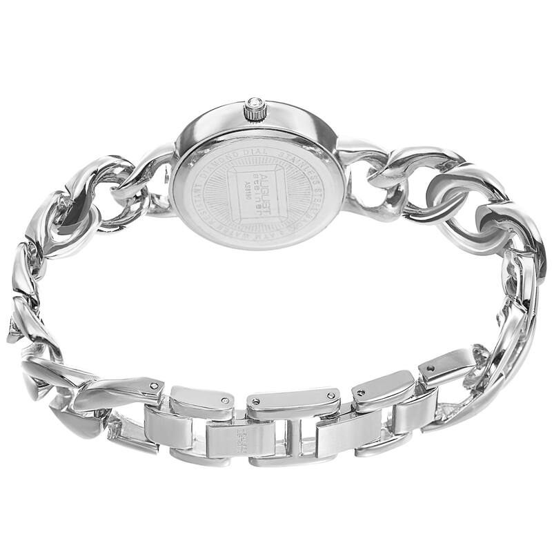 August Steiner Women's Quartz Diamond Alloy Silver-Tone Bracelet Watch - silver