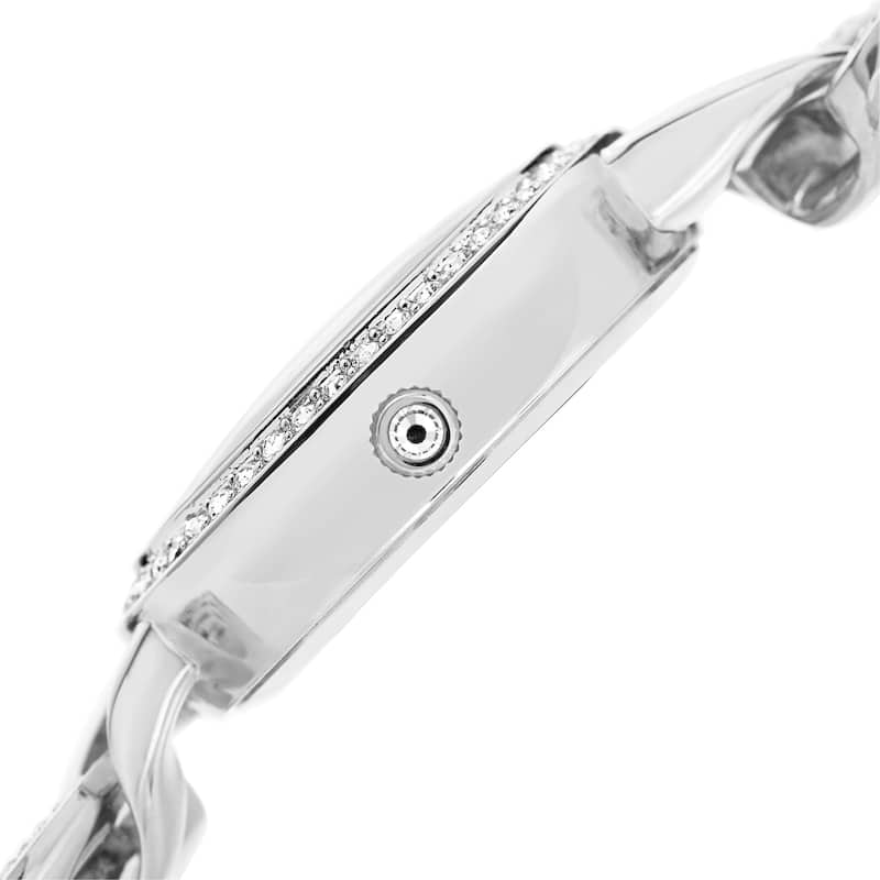 August Steiner Women's Quartz Diamond Alloy Silver-Tone Bracelet Watch - silver
