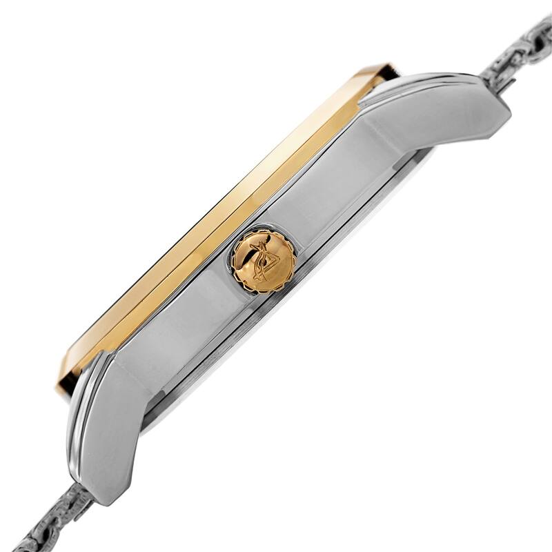 August Steiner Men's Quartz Stainless Steel Mesh Silver-Tone Bracelet Watch - silver