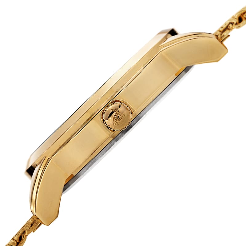August Steiner Men's Quartz Stainless Steel Mesh Gold-Tone Bracelet Watch