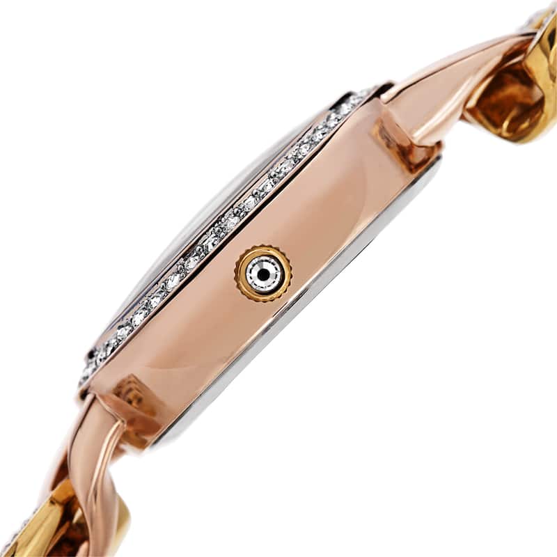 August Steiner Women's Quartz Diamond Alloy Bracelet Watch - Gold