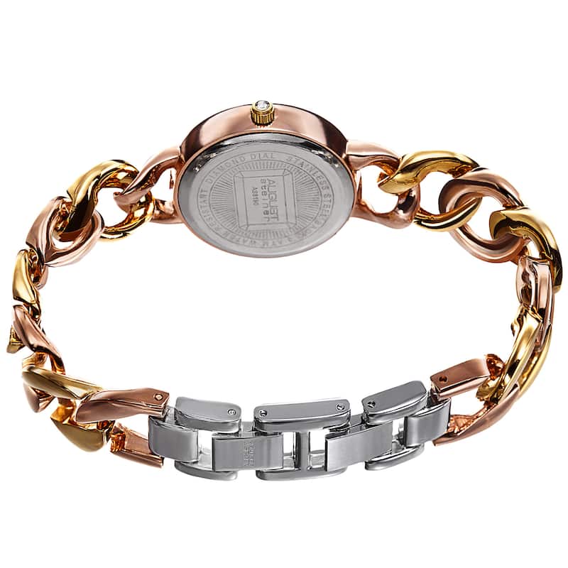August Steiner Women's Quartz Diamond Alloy Bracelet Watch - Gold