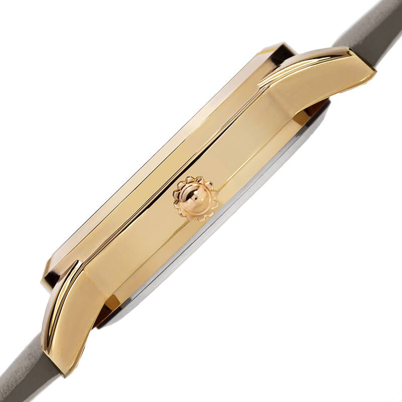 August Steiner Women's Quartz Diamond Leather White Strap Watch - Grey