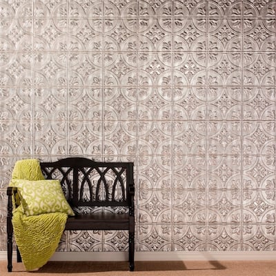 FASÄDE Traditional 2 4-foot x 8-foot PVC Wall Panel in Crosshatch Silver