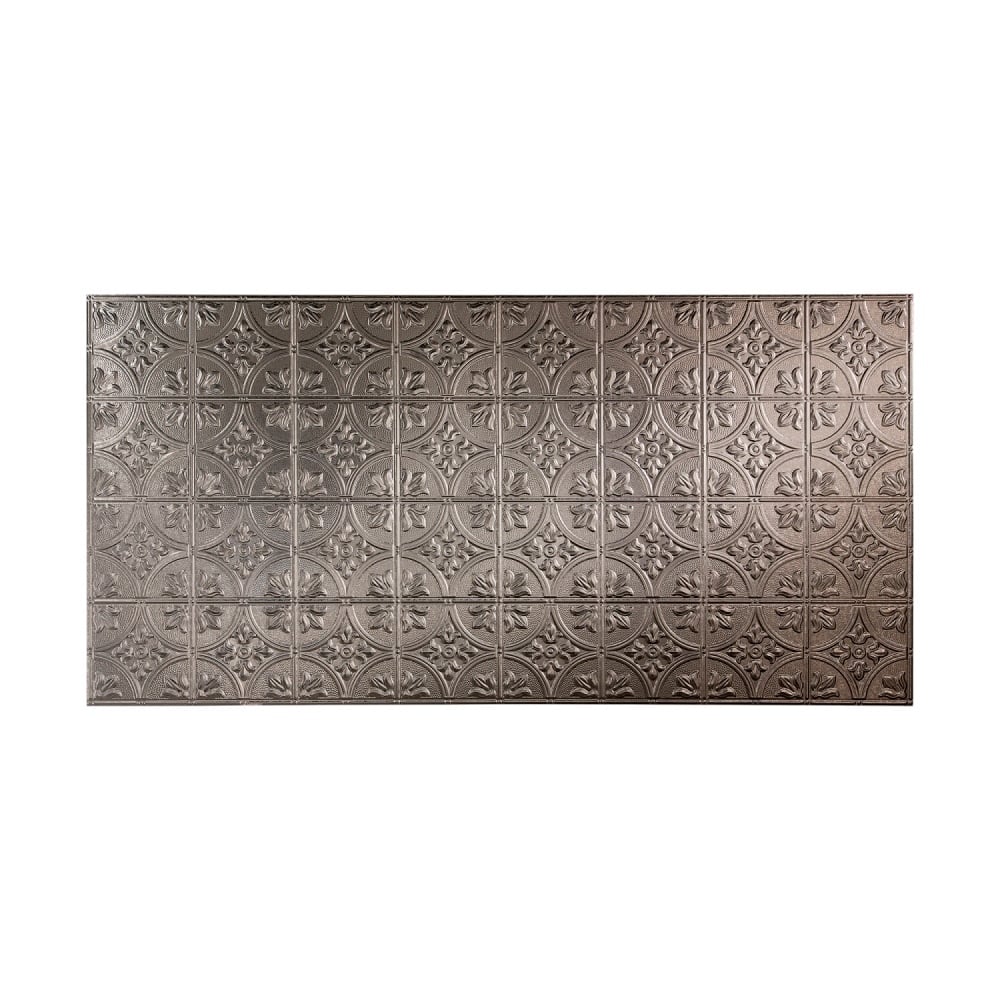 FASÄDE Traditional 2 4-foot x 8-foot PVC Wall Panel in Galvanized Steel