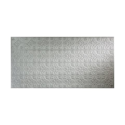 Fasade Traditional Style #2 Argent Silver Wall Panel (4'x8')