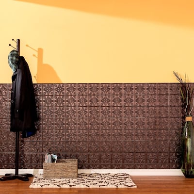 FASÄDE Traditional 1 4-foot x 8-foot PVC Wall Panel in Smoked Pewter