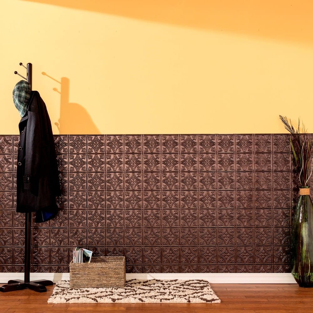 FASÄDE Traditional 1 4-foot x 8-foot PVC Wall Panel in Smoked Pewter