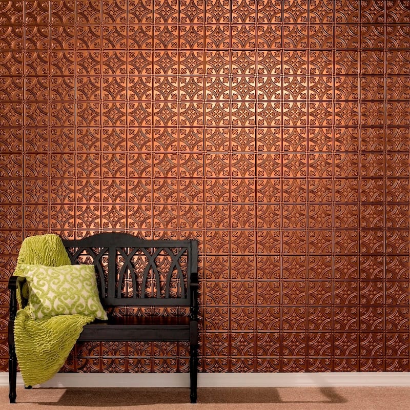FASÄDE Traditional 1 4-foot x 8-foot PVC Wall Panel in Oil Rubbed Bronze