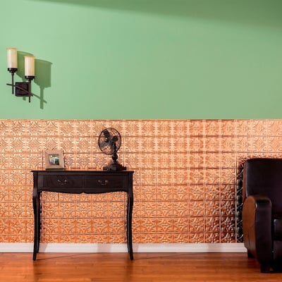 FASÄDE Traditional 1 4-foot x 8-foot PVC Wall Panel in Polished Copper