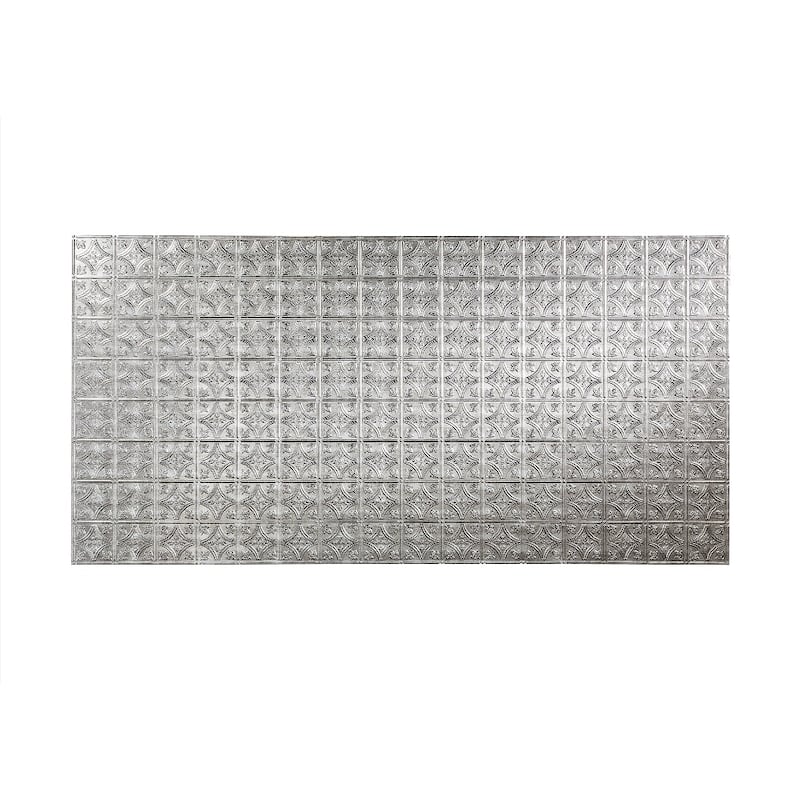 FASÄDE Traditional 1 4-foot x 8-foot PVC Wall Panel in Crosshatch Silver