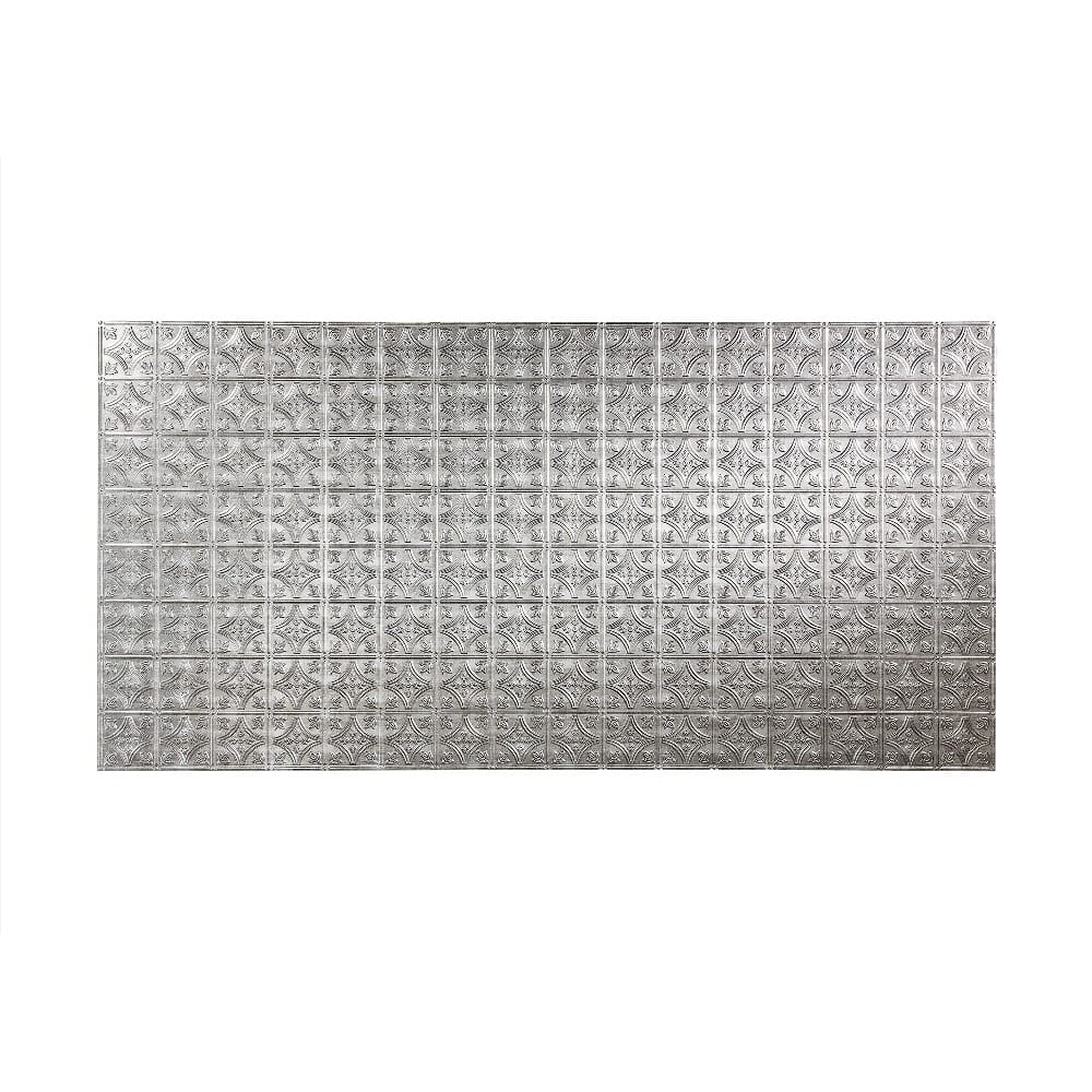 FASÄDE Traditional 1 4-foot x 8-foot PVC Wall Panel in Crosshatch Silver