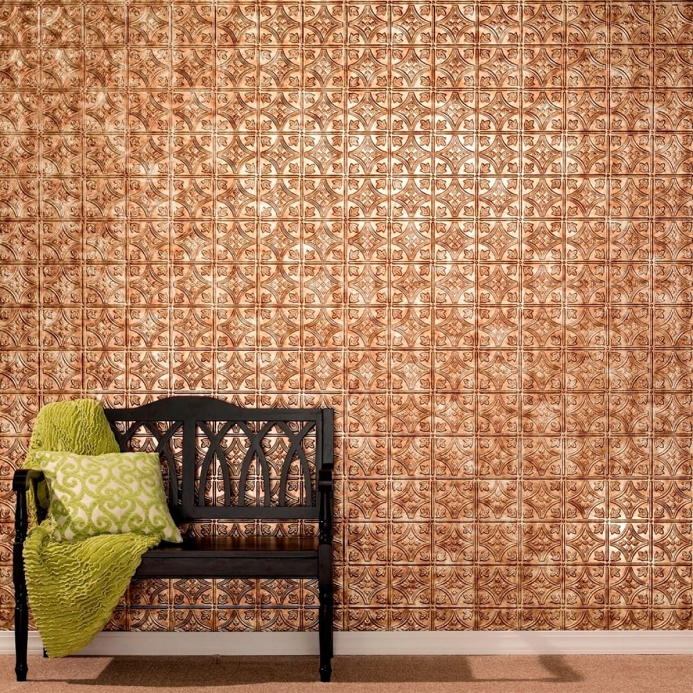 FASÄDE Traditional 1 4-foot x 8-foot PVC Wall Panel in Bermuda Bronze