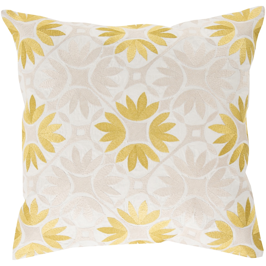 Decorative Carole Floral Feather Down or Polyester Filled 22-inch Throw Pillow