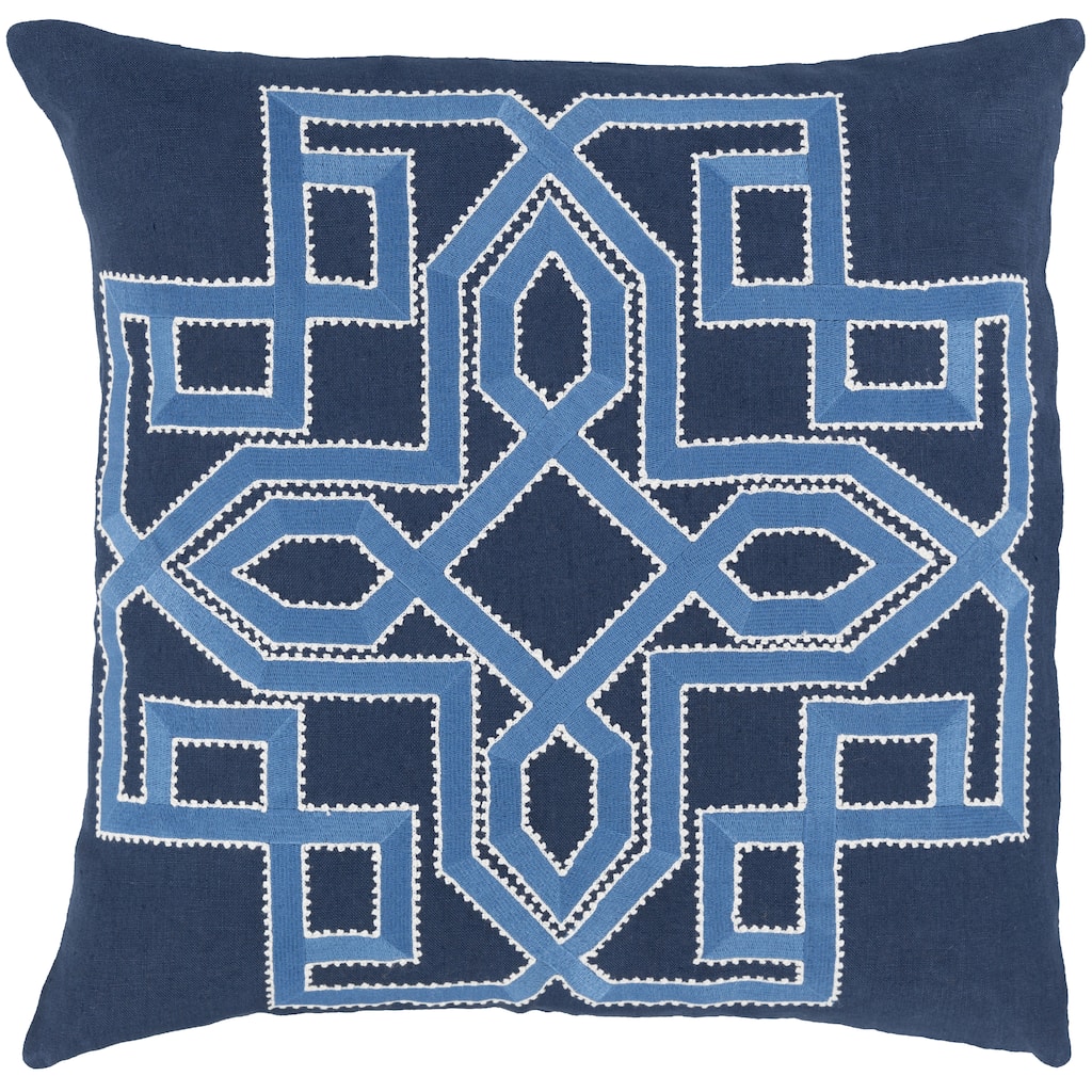 Decorative 20-inch Poly or Feather Down Filled Garcia Geometric Throw Pillow