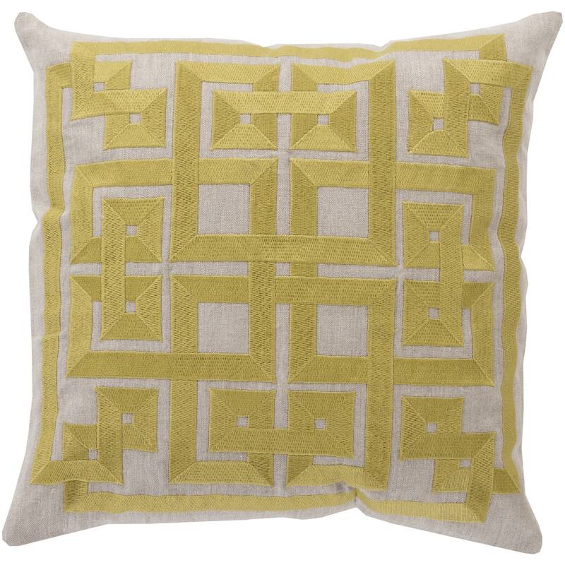 Decorative Felipe Geometric Feather Down or Polyester Filled 20-inch Throw Pillow