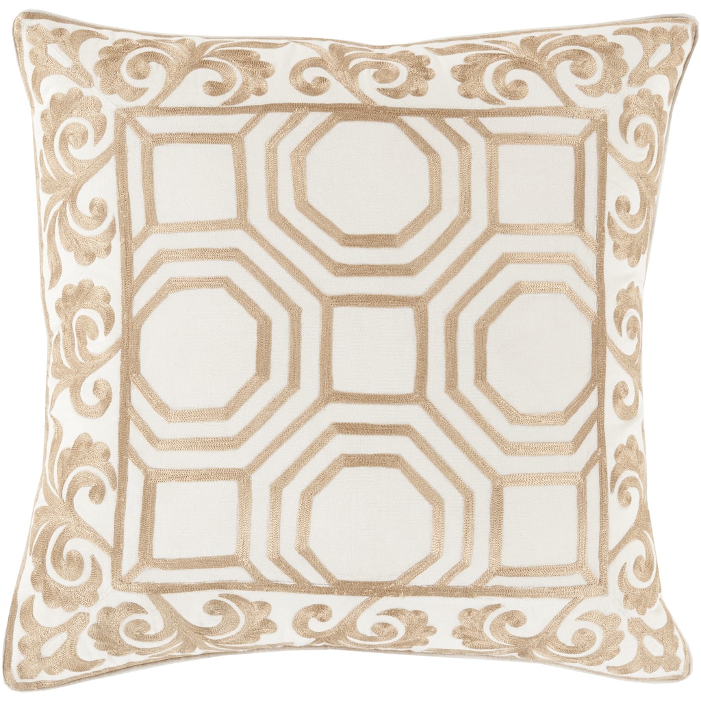 Kirsten Geometric Feather Down Filled or Poly Filled 18-inch Throw Pillow