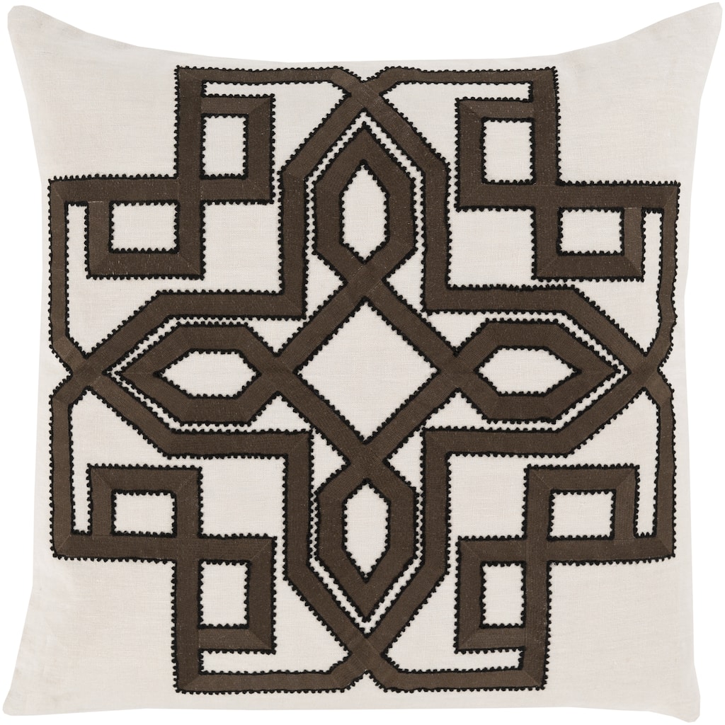 Decorative Garcia Geometric 18-inch Poly or Feather Down Filled Throw Pillow