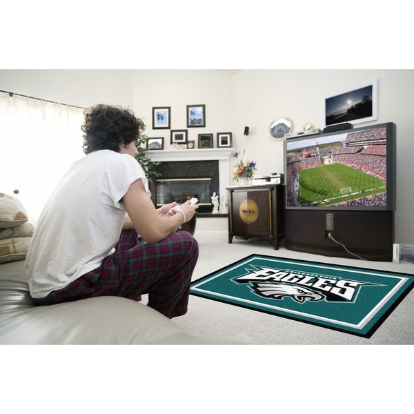 Fanmats Philadelphia Eagles Teal Nylon Area Rug (4' x 6')