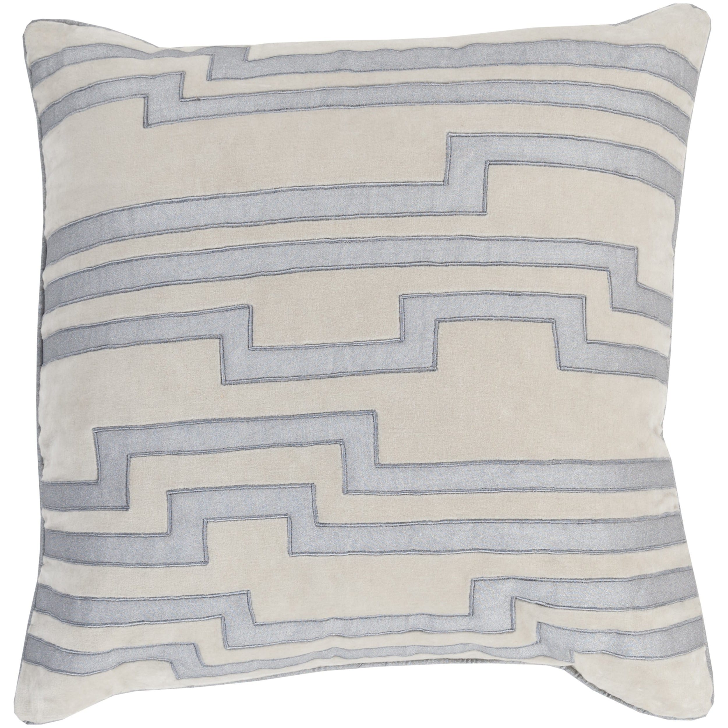 Earnest Geometric Feather Down Filled or Poly Filled 18-inch Throw Pillow