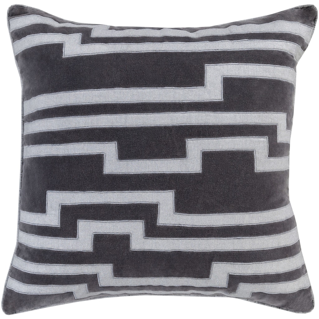 Earnest Geometric Feather Down Filled or Poly Filled 18-inch Throw Pillow