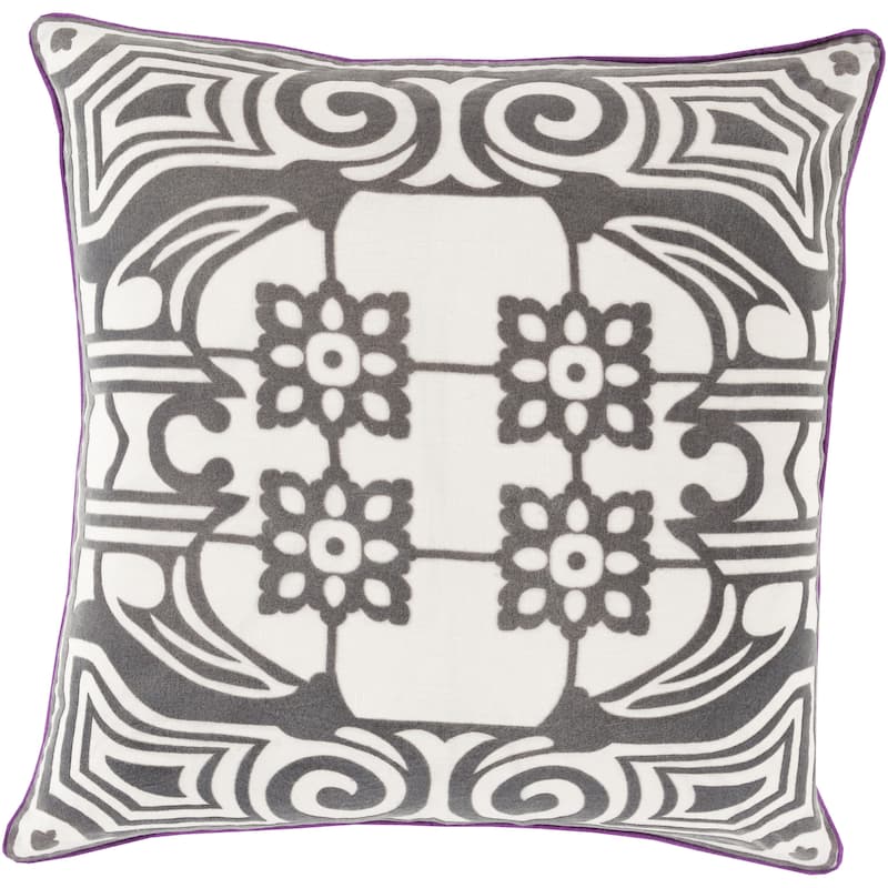 Decorative Allyson Floral Feather Down or Filled Throw 18-inch Throw Pillow