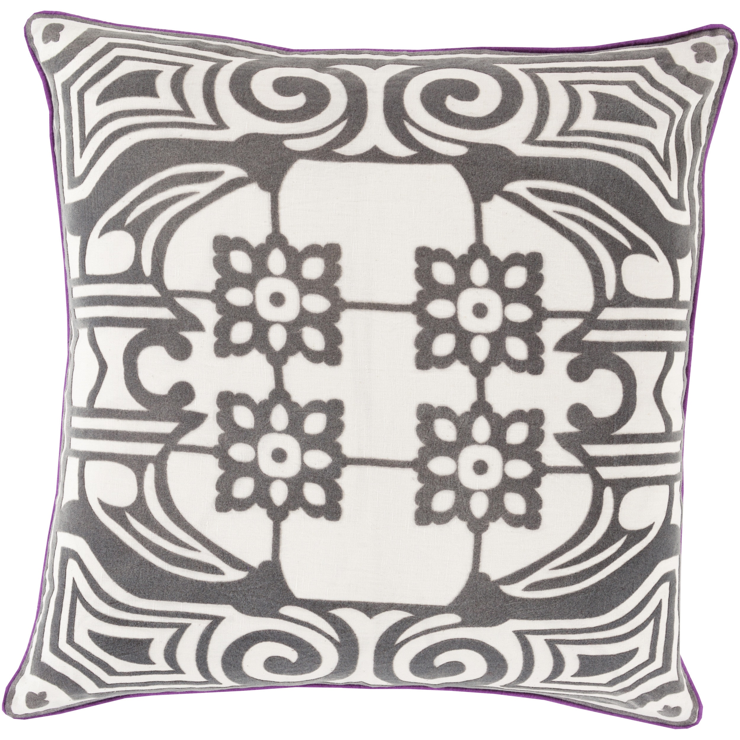 Decorative Allyson Floral Feather Down or Filled Throw 18-inch Throw Pillow