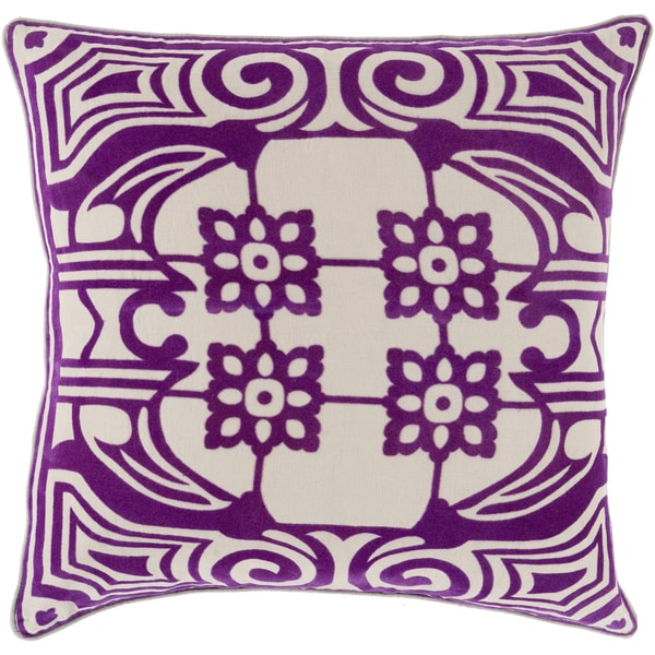Decorative Allyson Floral Feather Down or Filled Throw 18-inch Throw Pillow