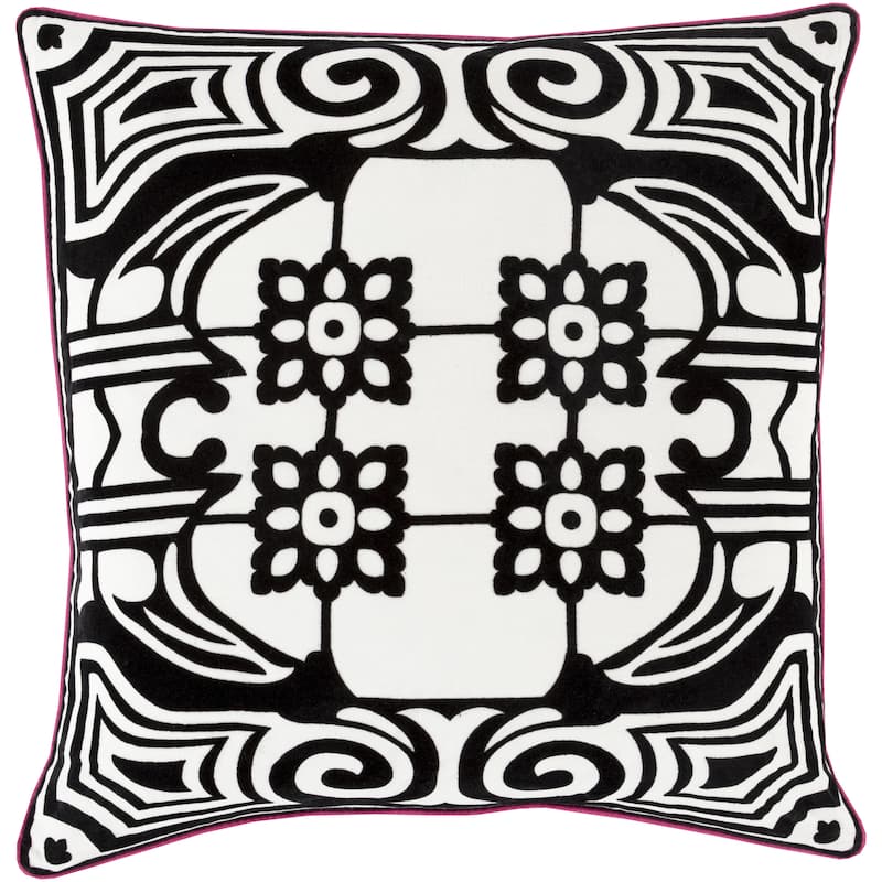 Decorative Allyson Floral Feather Down or Filled Throw 18-inch Throw Pillow