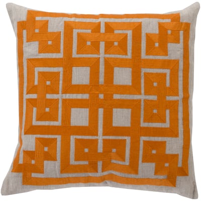 Decorative Felipe Geometric Feather and Down or Polyester Filled 18-inch Throw Pillow