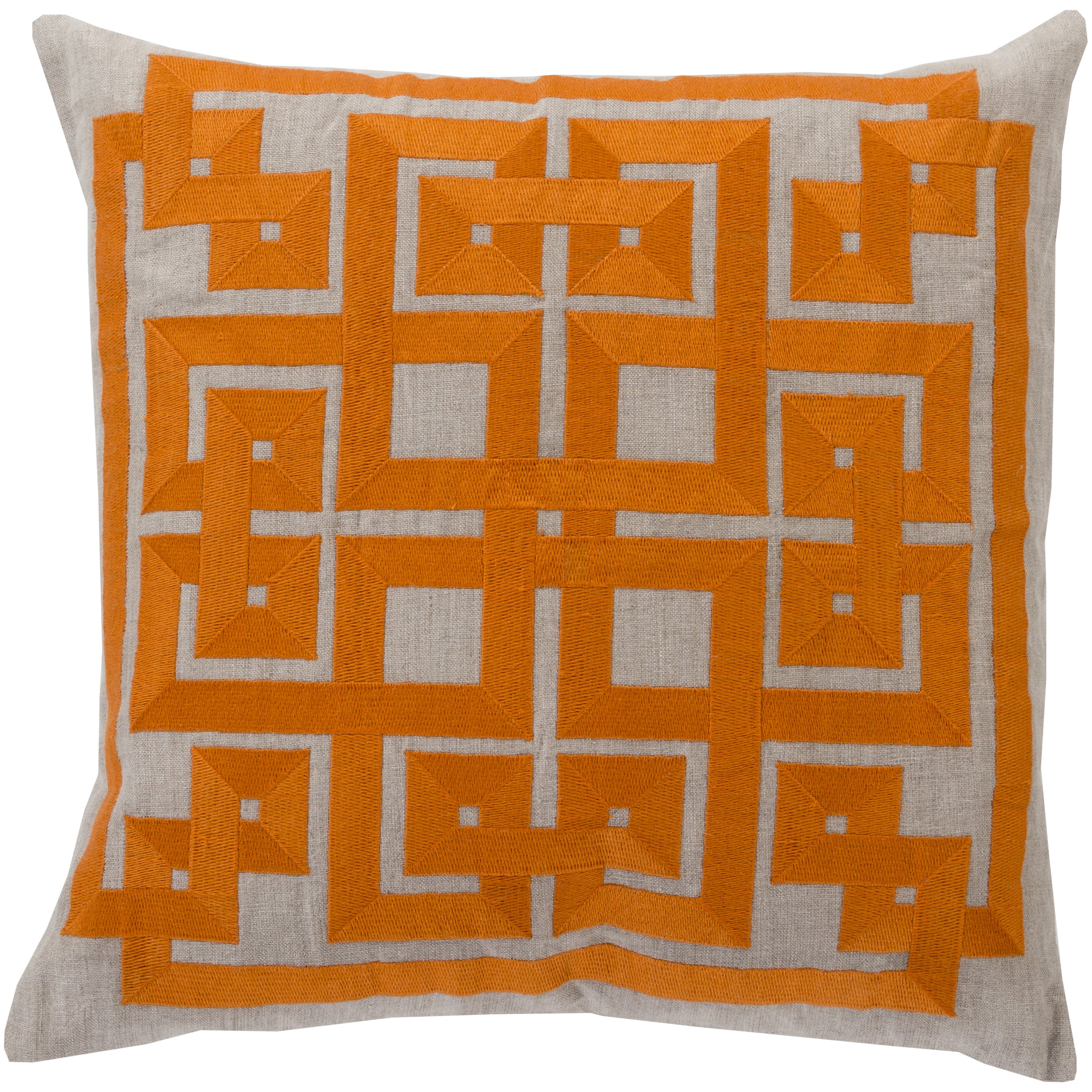 Decorative Felipe Geometric Feather and Down or Polyester Filled 18-inch Throw Pillow