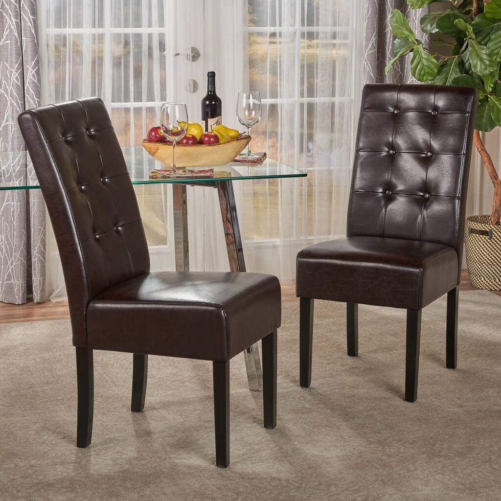 Josiah Bonded Leather Dining Chair (Set of 2) by Christopher Knight Home