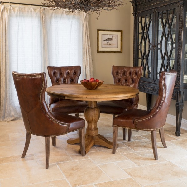 Christopher Knight Home Bernie Oak Wood Circular Dining Table