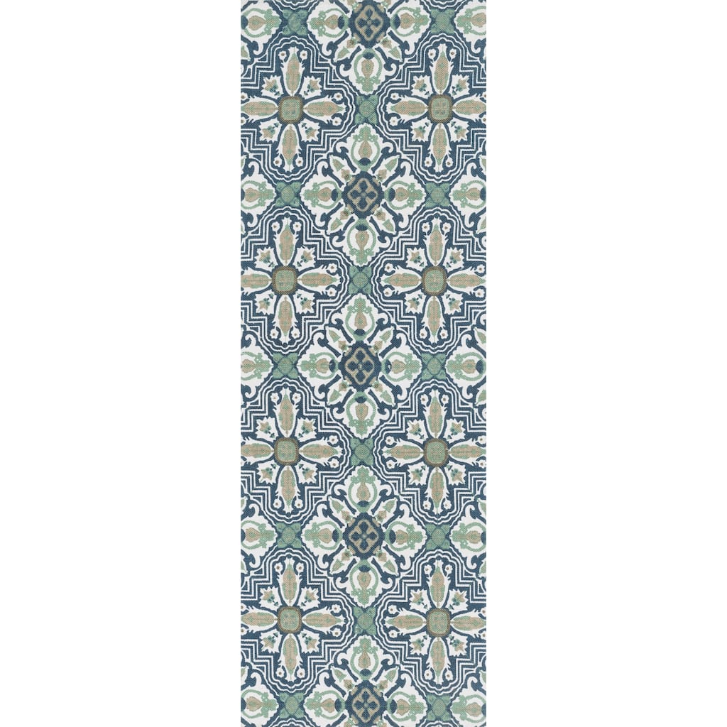 Printed Flatweave Marissa Brown Floral Rug