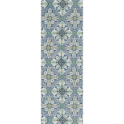 Printed Flatweave Marissa Brown Floral Rug