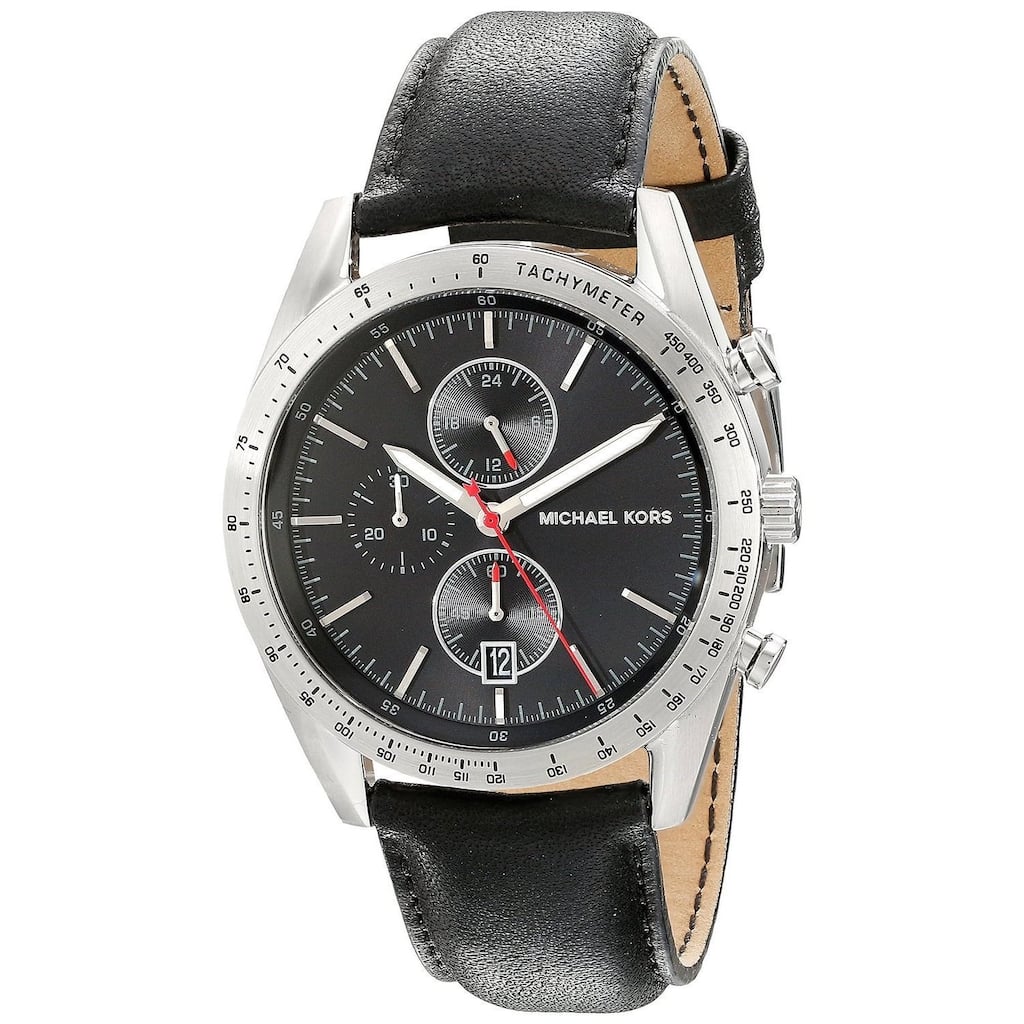 Michael Kors Men's Black Leather Watch
