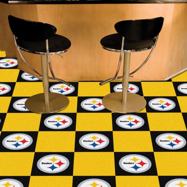 Fanmats Pittsburgh Steelers Black and Yellow Carpet Tiles