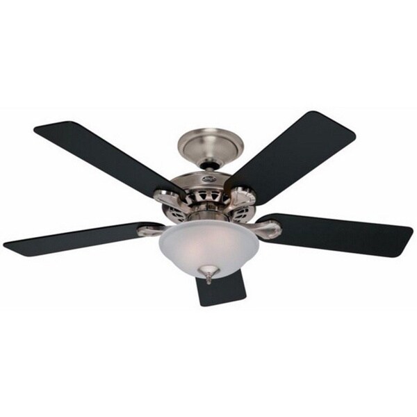 Hunter 52 Inch Brushed Nickel Reversible 5 Blade Black Cherry Hunter 52 Inch Brushed Nickel Reversible 5 Blade Black Cherry Ceiling Fan