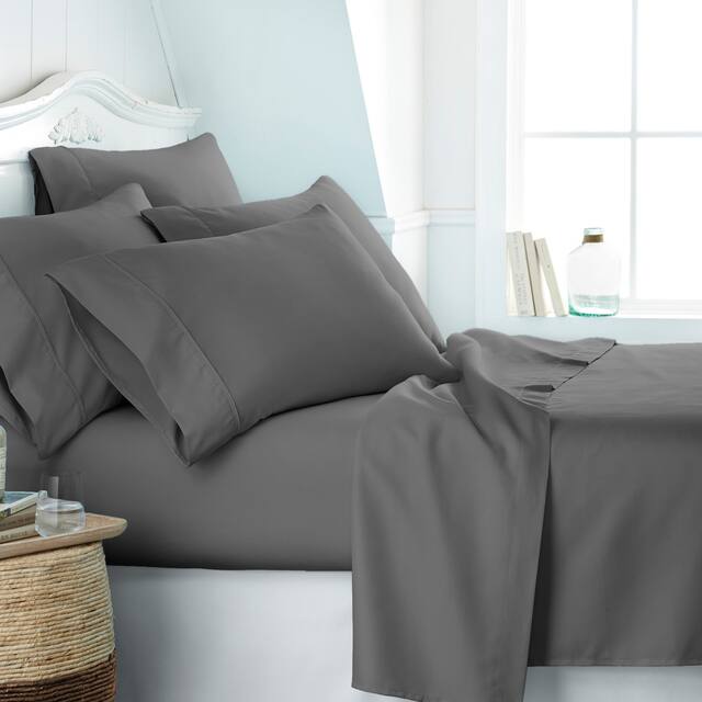 Soft Essentials Ultra-soft 6-piece Deep Pocket Bed Sheet Set - King - Grey